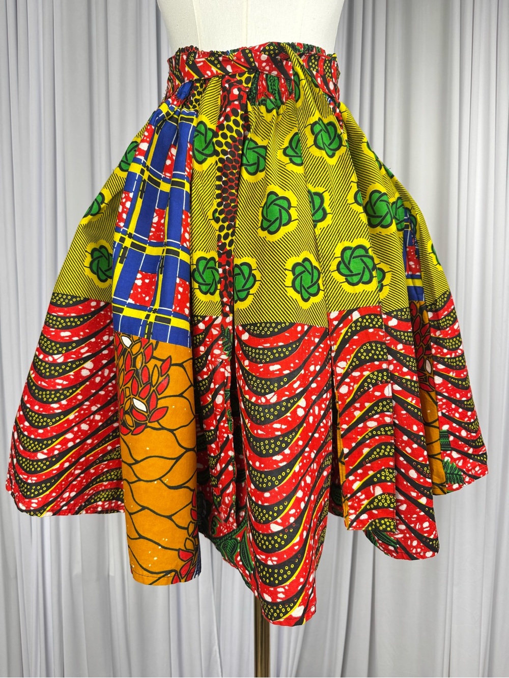 Look At Me Vibrant Multi-Color Circle Skirt 100% Cotton One Size Fits Most
